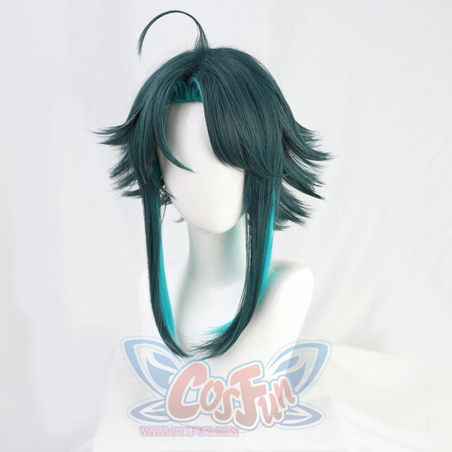 Game Genshin Impact Xiao Cosplay Wig Blue Short Hair C00144 Wigs