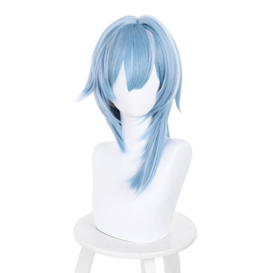 Genshin Impact Eula Cosplay Wig Blue And White Mixed Color C00413 One Size Cosplay
