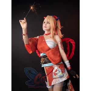 Genshin Impact Frolicking Flames Yoimiya Cosplay Costume C00553 Costumes