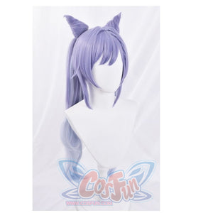 Genshin Impact Keqing Cosplay Wig Gradient Purple Long Curly Ponytails Hair C00003 Wigs