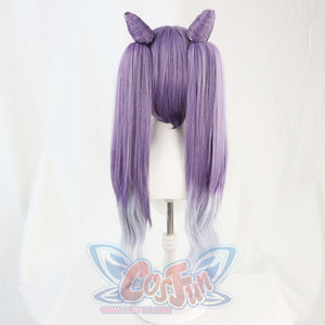 Genshin Impact Keqing Purple Gradient Double Ponytail Wig C00407 Cosplay