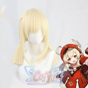 Genshin Impact Klee Pale Blonde Straight Twin Ponytails Cosplay Wigs C00071 Cosplay Wig