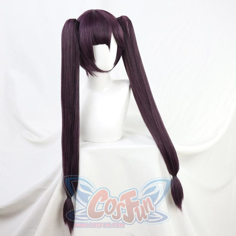 Mona Genshin Impact Purple Long Ponytail Straight Cosplay Wig C00069 Cosplay