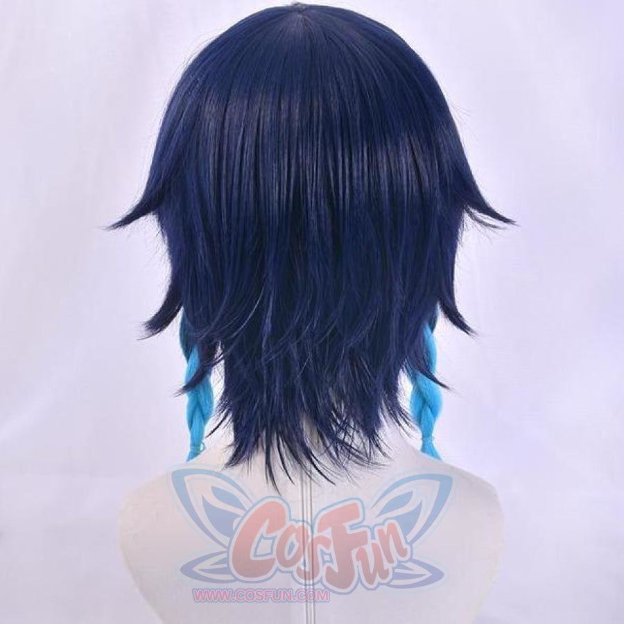 Genshin Impact Venti Blue Gradient Braid Cosplay Wig C00074 Cosplay