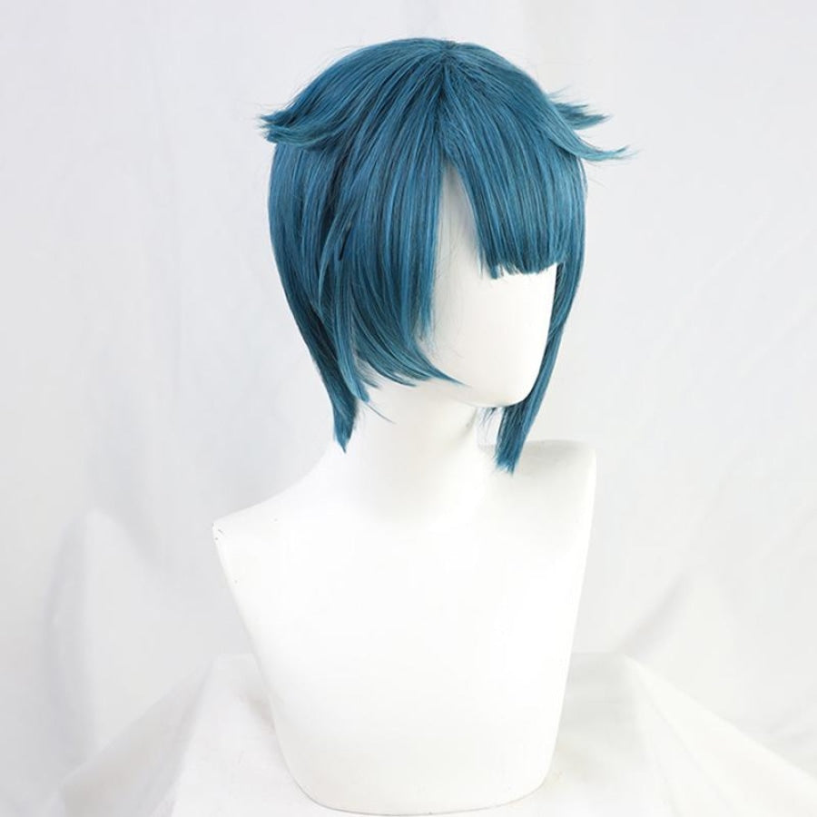 Genshin Impact Xingqiu Cosplay Wigs Blue Short Hair C00457