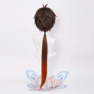 Genshin Impact Zhongli Ponytail Gradient Brown Wigs C00038 Cosplay Wig