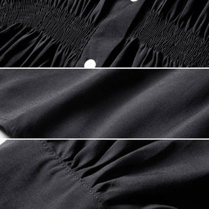 Goth Classic Button High Waist Shirt Dress