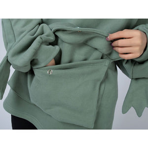 Green Froggy Big Pocket Oversized Hoodie Coat C00064-N Hoodie
