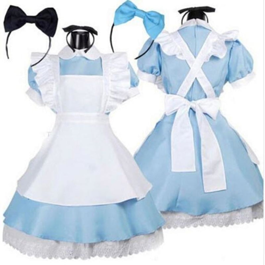 Game Alice Madness Returns Cosplay Costume Halloween Maid Dresses Apron  Dress