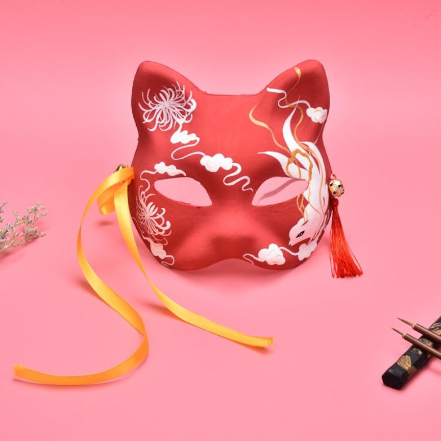 Hand Made Pulp Japanese Ancient Folk Fox Mask Cosplay Props C00222