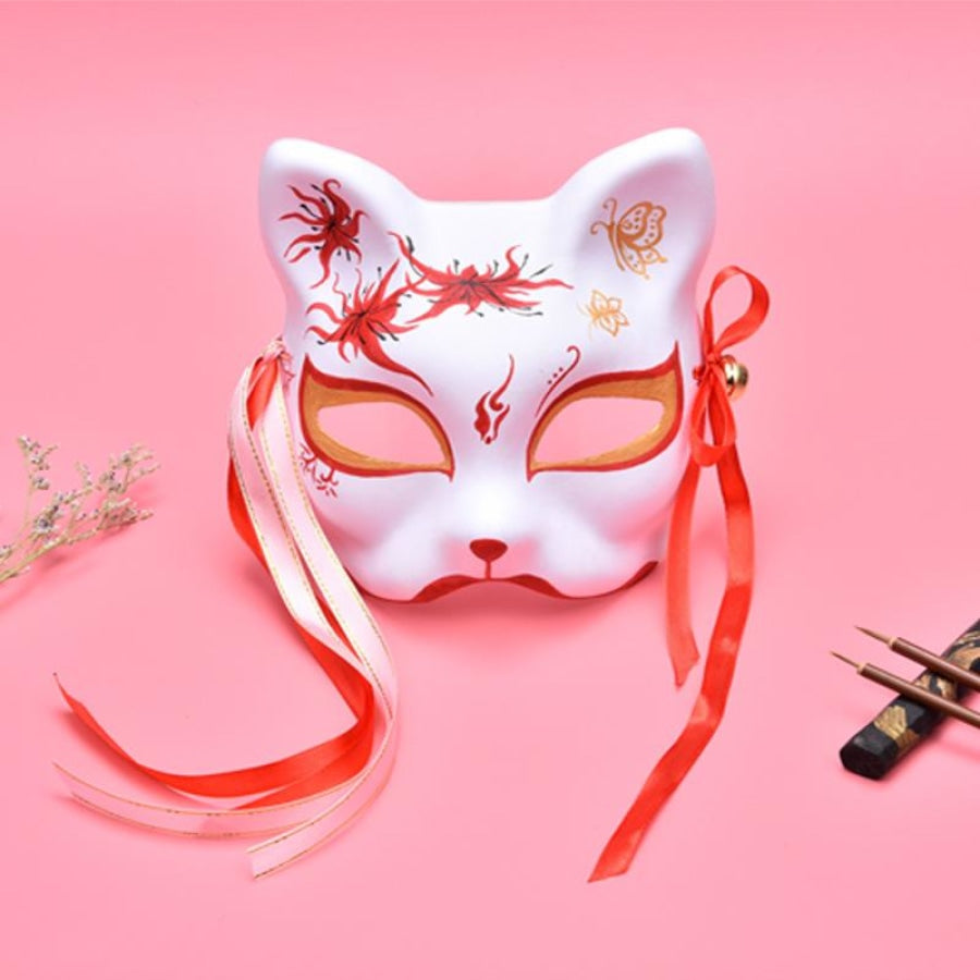 Hand Made Pulp Japanese Ancient Folk Fox Mask Cosplay Props - cosfun