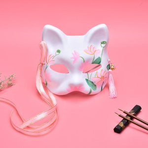 Hand Made Pulp Japanese Ancient Folk Fox Mask Cosplay Props C00222 Lotus Fowers & Accessories