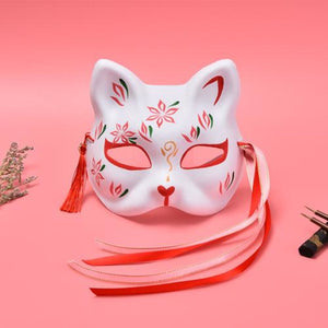 Hand Made Pulp Japanese Ancient Folk Fox Mask Cosplay Props C00222 Sakura & Accessories