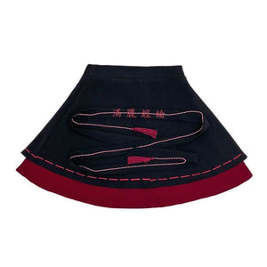 High Waist Tassels Belted Skirt A-Line