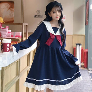 Japanese Frilled Sailor Collar Dress Mp006030