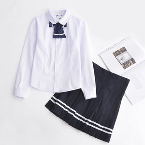 Japanese Korean Style School Jk Uniform Suits White Shirt Pleated Skirt Mp006145 S