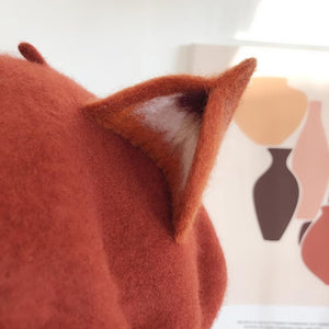 Japanese New Cute Fox Ear Caramel Woolen Beret Caps C00061 Hats&caps