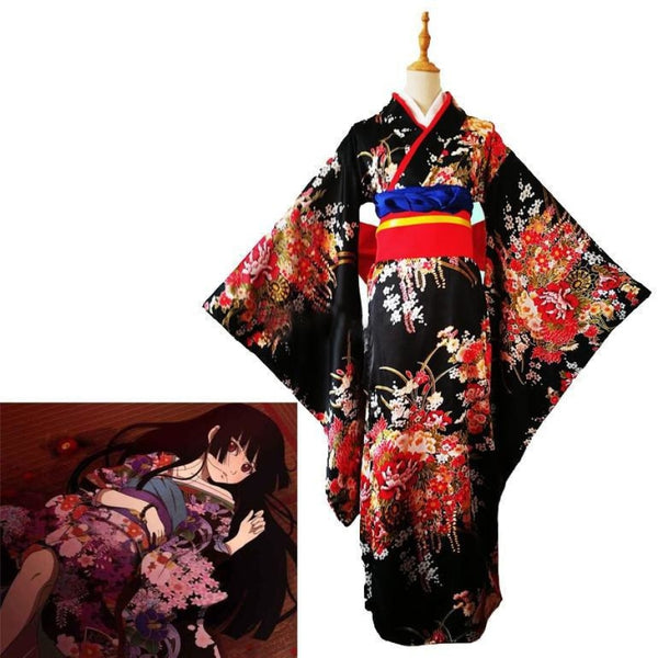 Sıcak Anime kikou shoujo wa kizutsukanai cosplay Yaya çünkü cadılar bayramı  parti cos kadın japon kimono kostüm kimono kemer + headdress