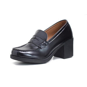 Jk Campus Faux Leather Heeled Shoes Black / 34