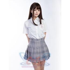 Jk High Waist Pleated Skirts C00169 Grey Plaid / S School Uniform