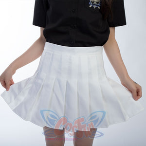 Jk High Waist Pleated Skirts C00169 White / S School Uniform
