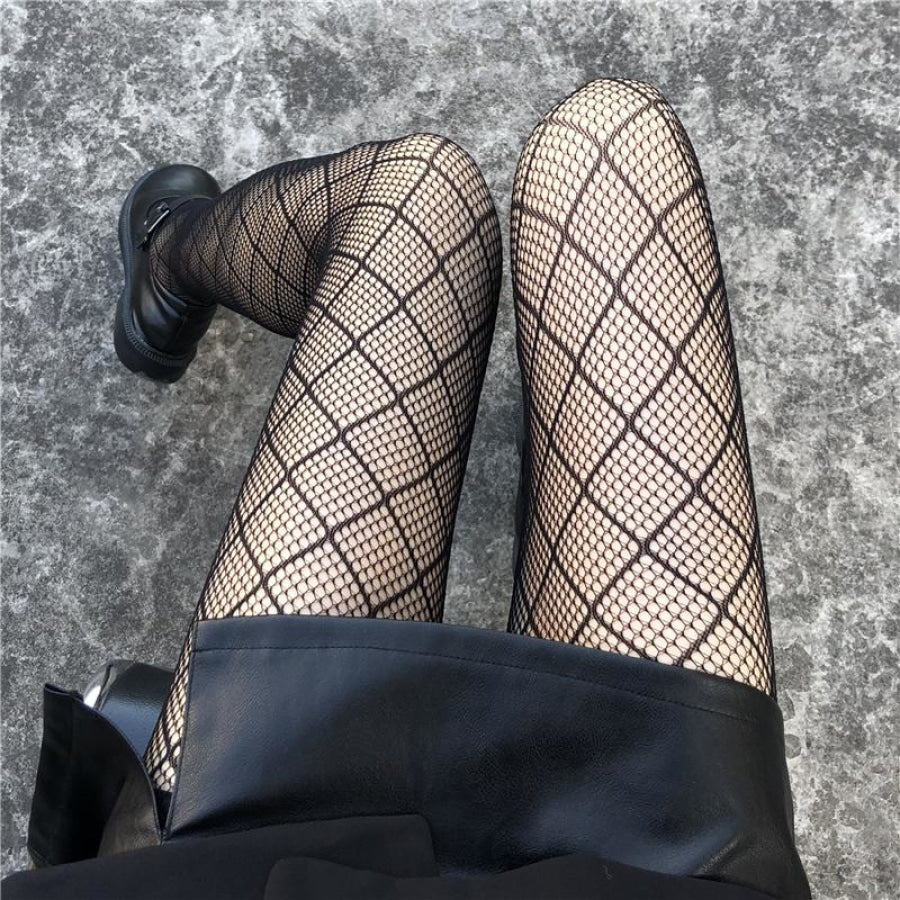 JK Mesh Black Stockings Women Pantyhose Ultra-thin Sexy Fishnet