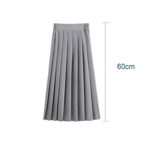 Jk School Pleated Solid Bottom Skirt Grey Middle / Xs
