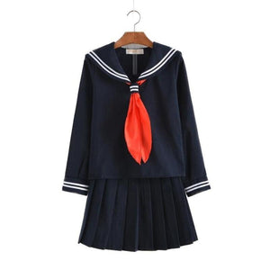 Jk School Uniform Student Sailor Black White Suit Mp006021 Navy / S