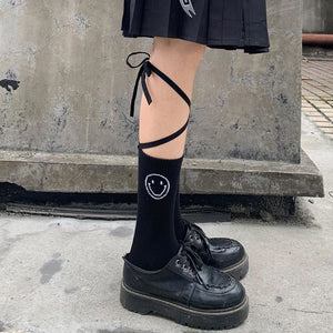 Jk Socks Tied Strip Thin Summer Kawaii Stockings&socks