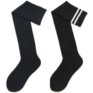 Jk Stockings Solid Color Stripe Socks Thigh High Stockings&socks