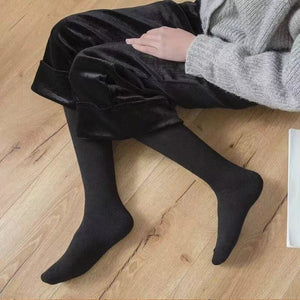 Jk Stockings Solid Color Thick Socks Calf Length Black / One Size Stockings&socks