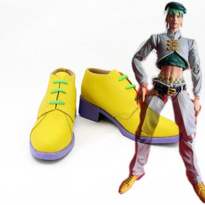 Jojos Bizarre Adventure Diamond Is Unbreakable Rohan Kishibe Cosplay Shoes / Boots Yellow #38(24Cm)