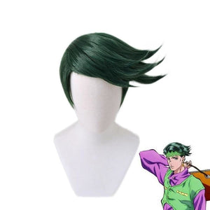 Jojos Bizarre Adventure: Diamond Is Unbreakable Rohan Kishibe Cosplay Wigs Slicked-Back Hair Green