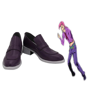 Jojos Bizarre Adventure Golden Wind Vinegar Doppio / Diavolo Cosplay Shoes Boots Dark Purple