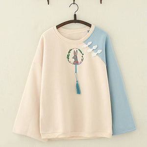 Kawaii Bunny Tassel Sweatshirt Mp006147 Blue / One Size
