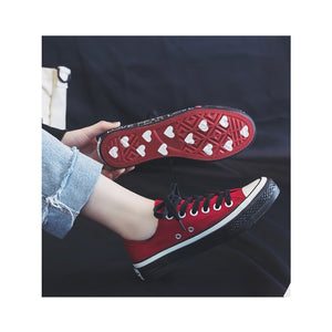 Kawaii Love Forever Letter Canvas Shoes Red / 35