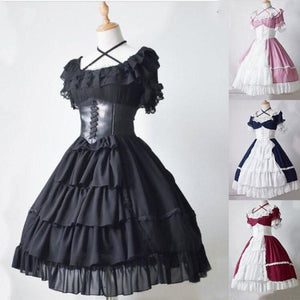 Lace Ball Gown Medieval Dress Gothic Palace Princess Lolita Women Retro Cosplay J30087