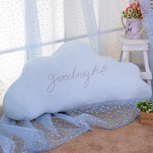 Letter Script Sky Cloud Pillow Cushion Soft Warm Stuffed Toy Plush Doll Large Blue