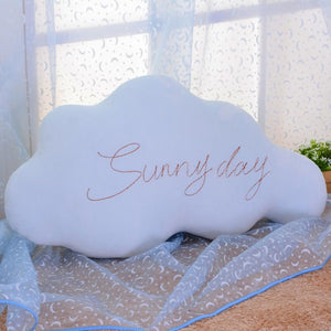 Letter Script Sky Cloud Pillow Cushion Soft Warm Stuffed Toy Plush Doll Medium Blue