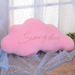 Letter Script Sky Cloud Pillow Cushion Soft Warm Stuffed Toy Plush Doll Medium Pink