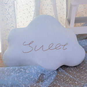 Letter Script Sky Cloud Pillow Cushion Soft Warm Stuffed Toy Plush Doll Small Blue