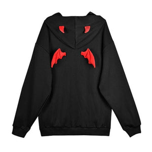 Little Devil Wings Character Oversize Hoodie Sweatshirt Mp005920 Inner Fleece / S