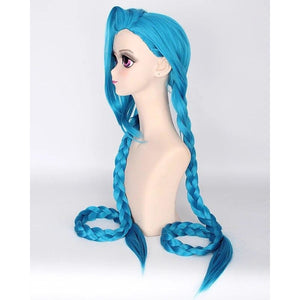 Lol Get Excited! The Loose Cannon Jinx Cosplay Wigs Long Bunches Braided Hair Mp006123