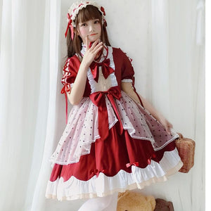 Lolita Dress Princess Bride Marriage Skirt Full Set Maid Cos Costumes
