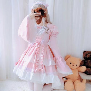 Lolita Princess Dress Full Suit Cosplay Maid For Children Girls Pink / 110Cm Costumes