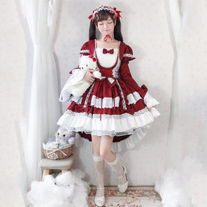 Lolita Princess Dress Full Suit Cosplay Maid For Children Girls Red / 120Cm Costumes