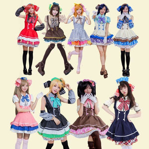 Love Live Tojo/ Umi/ Eli/ Hanayo/nico/rin Candy Maid Lolita Dress Cosplay Costume Costumes