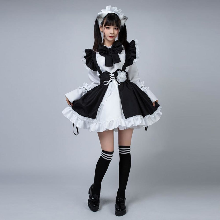 Maid Anime Dress Black And White Apron Lolita Cosplay Costume Mp005702 Women Size / L Costumes