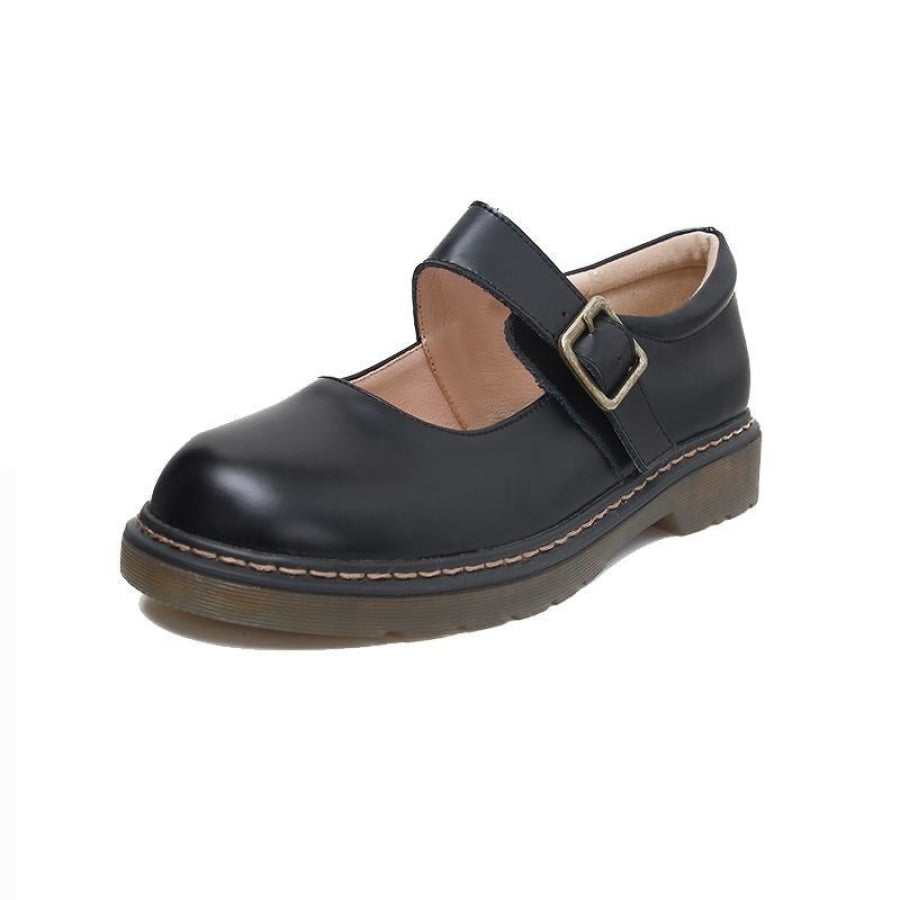 Mary Jane Jk Students Retro College Style Lolita Leather Shoes C00284 3Cm Heel Black / 34