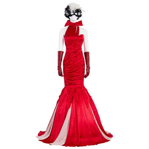 Movie Cruella Estella De Vil Red Dress Cosplay Costume C00488 Xs Costumes